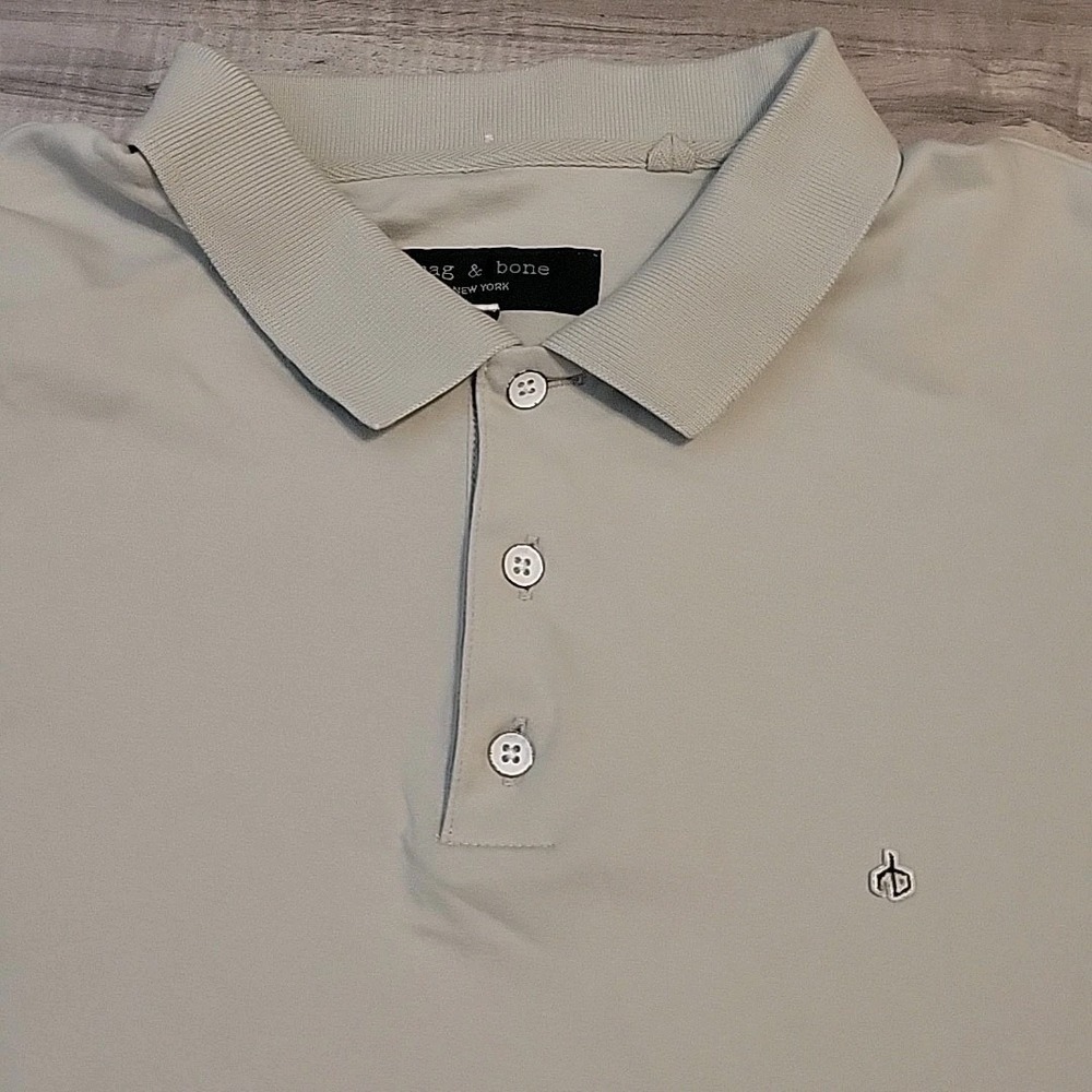 Rag &‎ Bone Polo Shirt Adult XXL Gray Short Sleeve Golf Pullover